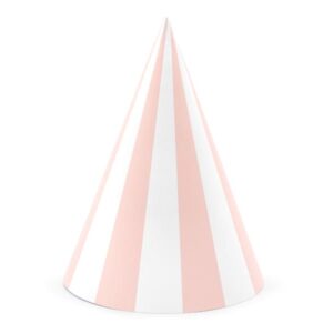 chapeau rayé rose pastel