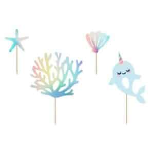 Cake toppers licorne des mers anniversaire