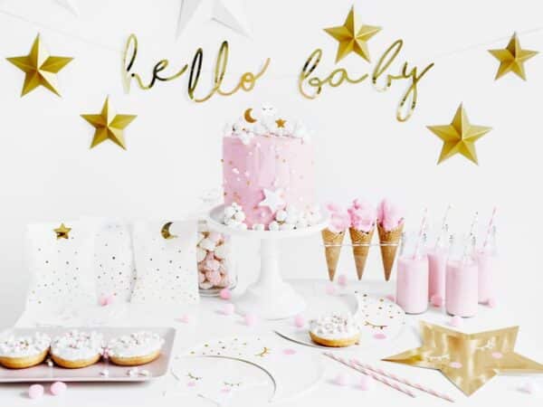 table anniversaire thème hello baby avec etoiles