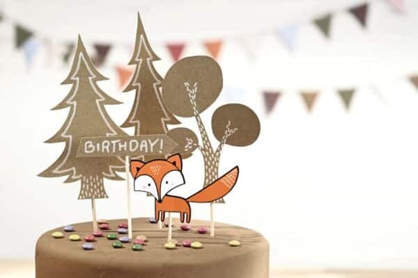 Cake topper forêt pour anniversaire