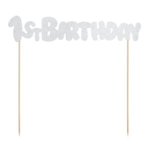 Cake topper 1st Birthday Silver anniversaire