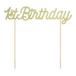 Cake topper 1st Birthday Gold anniversaire