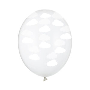 ballons anniversaire nuages blancs