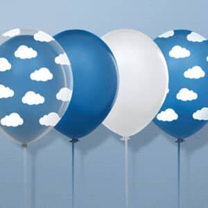 ballons anniversaire nuages bleus