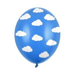 ballons anniversaire nuages bleus