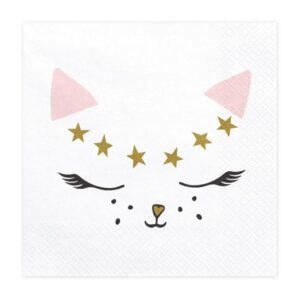 Serviettes chat pour anniversaire