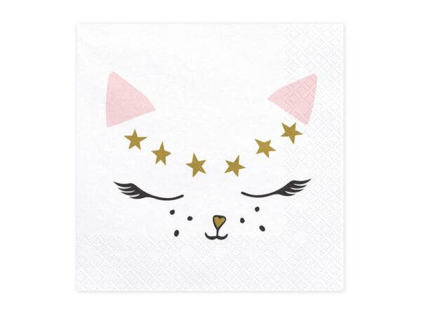 Serviettes chat pour anniversaire