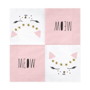 Serviettes chat pour anniversaire