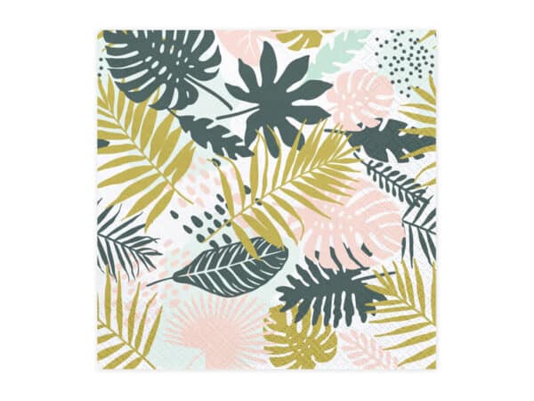 Serviettes aloha feuilles tropicale pour anniversaire