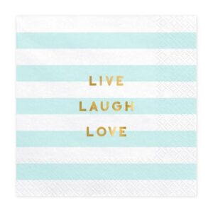 Serviettes Live Laugh Love bleu ciel