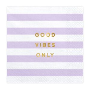 Serviettes Good vibes violet pour anniversaire