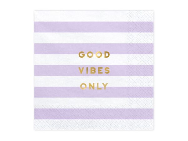 Serviettes Good vibes violet pour anniversaire