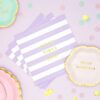 Serviettes Good vibes violet pour anniversaire