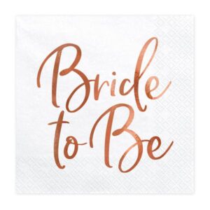 serviettes bride to be blanches pour anniversaire