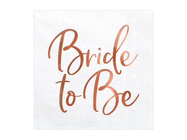 serviettes bride to be blanches pour anniversaire