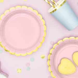 Assiettes Light Pink pour anniversaire