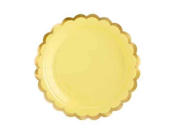 Assiettes Light Yellow pour anniversaire