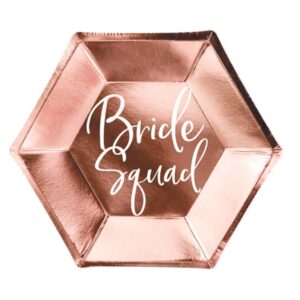 Assiettes rose gold bride squad