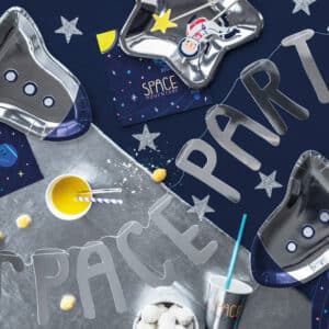 Assiettes Space Party Fusée pour anniversaire