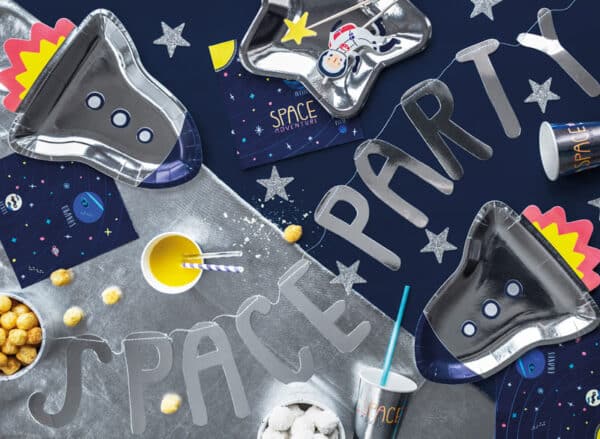 Assiettes Space Party Fusée pour anniversaire