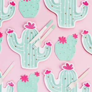 Assiettes forme Cactus pour anniversaire