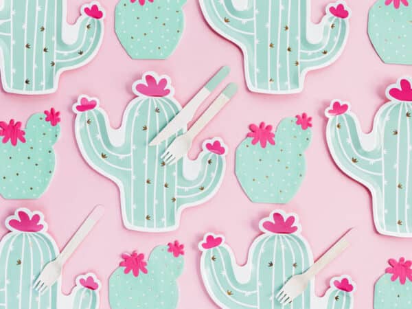 Assiettes forme Cactus pour anniversaire