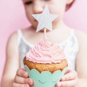 Cupcake toppers Etoiles argentées