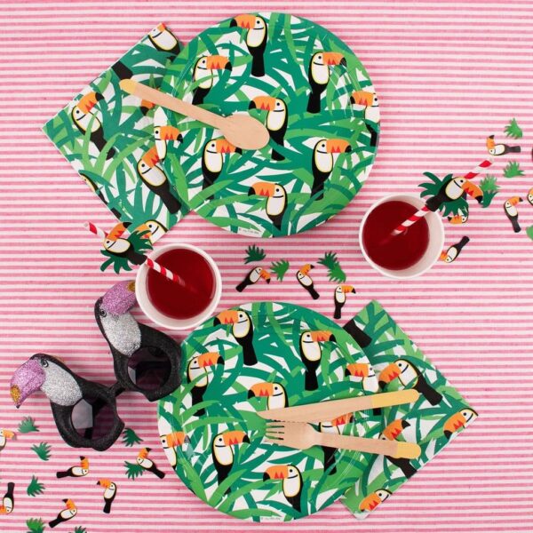 Assiette toucan pour anniversaire