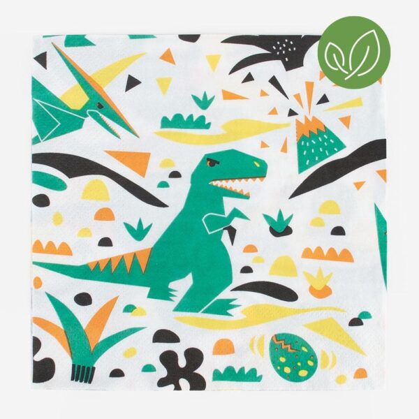 Serviettes dinosaure pour anniversaire