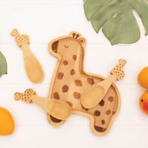 assiette girafe bambou