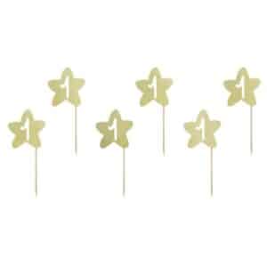 Cupcake toppers Etoile 1st birthday gold