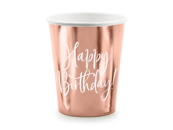 Gobelets happy birthday rose gold