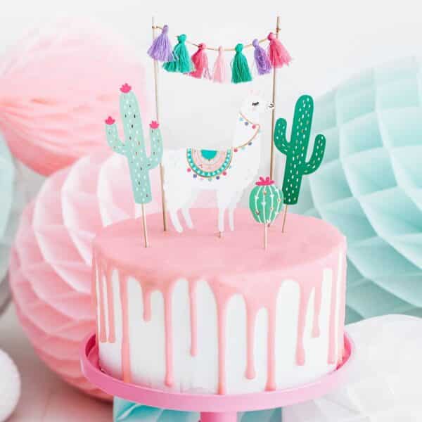 Cake toppers lama cactus