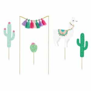 Cake toppers lama cactus