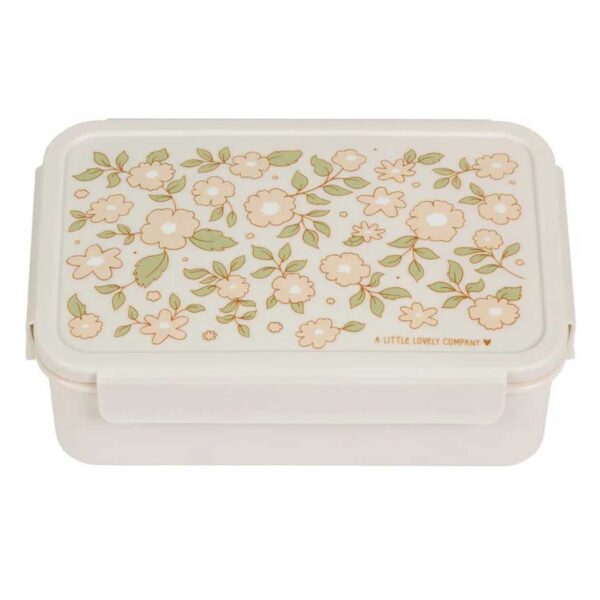 Lunch box compartimentée fleurie rose