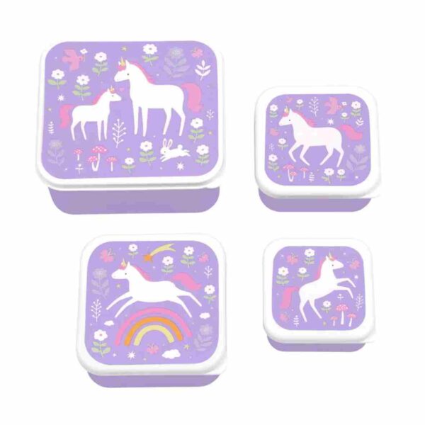 4 lunch box licorne violet