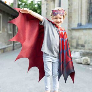 Cape avec masque spiderman 4-6 ans