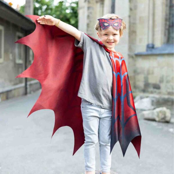 Cape avec masque spiderman 4-6 ans