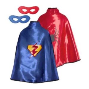 Cape réversible superman-spiderman avec masque 5-6 ans
