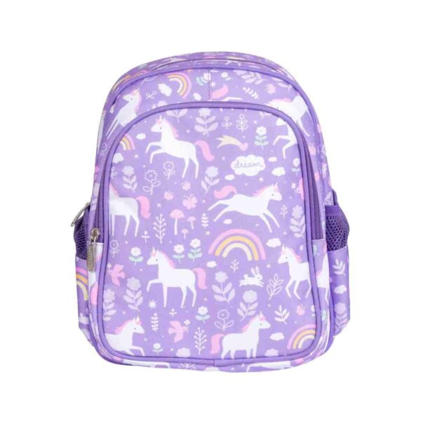 Cartable avec poche isotherme licorne violet 32 cm