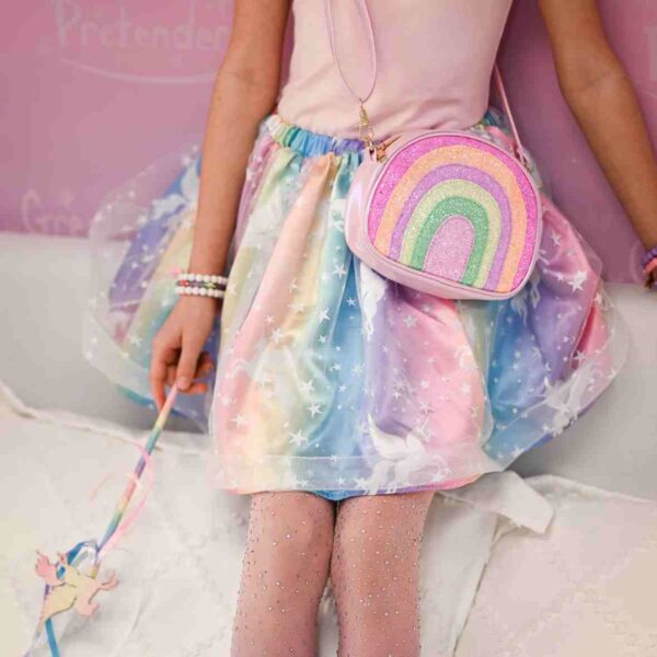 Set jupe licorne multicolore avec baguette 4-6 ans – Image 2