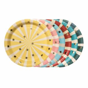 Assiettes à rayures colorées Cirque