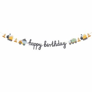 Bannière ''Happy birthday'' véhicules de chantier