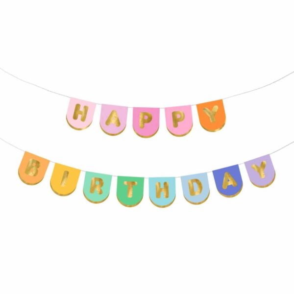 Bannière happy birthday colorée