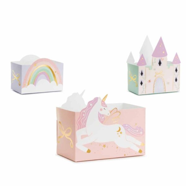 Boîtes à snacks Château et Licornes