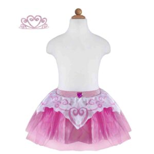 Jupe drapée Belle au bois dormant avec couronne 4-6 ans
