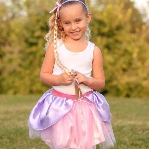 Jupe drapée Raiponce avec serre-tête tressé 4-6 ans – Image 2