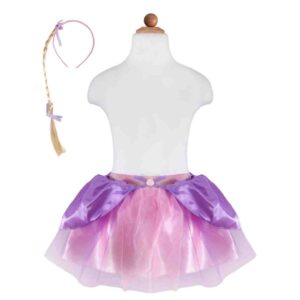 Jupe drapée Raiponce avec serre-tête tressé 4-6 ans
