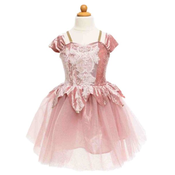 Robe ballerine brodée vieux rose – Image 2