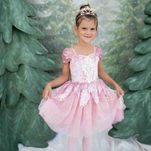 Robe ballerine brodée vieux rose
